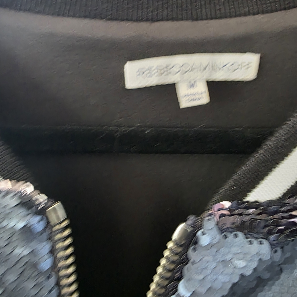 Rebecca Minkoff Navy Sequin Bomber Jacket - Picture 4 of 5